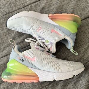 Nike Women's Sneakers - White, Pink, and Green